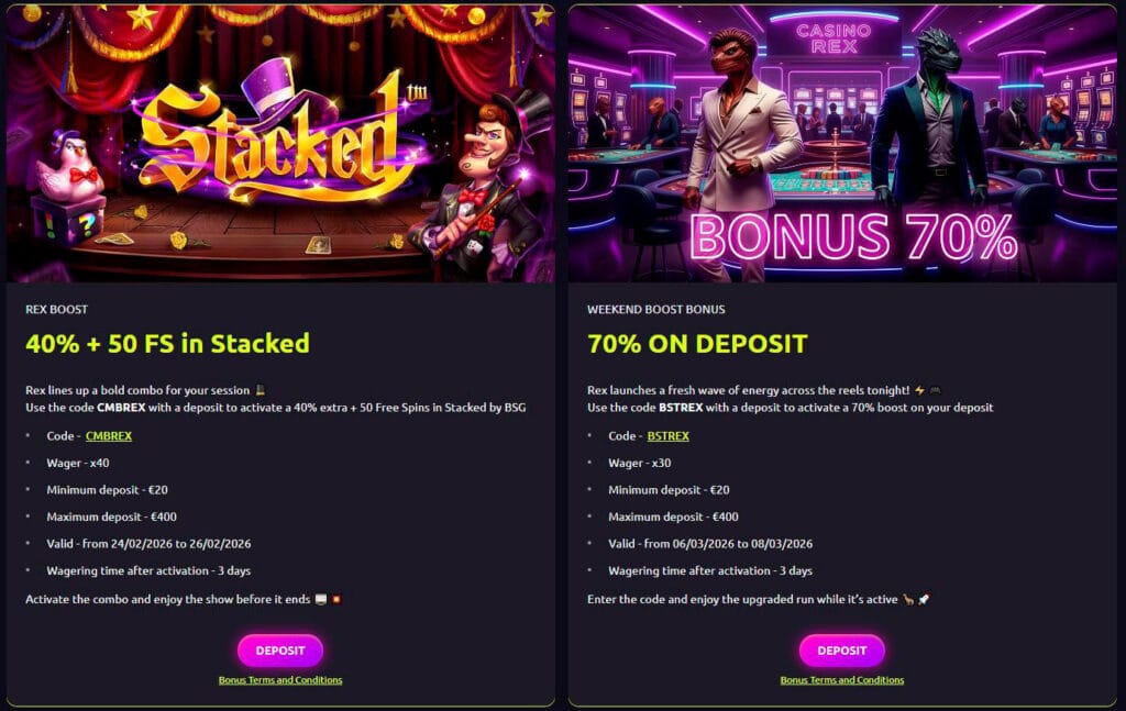 Boni bei CasinoRex